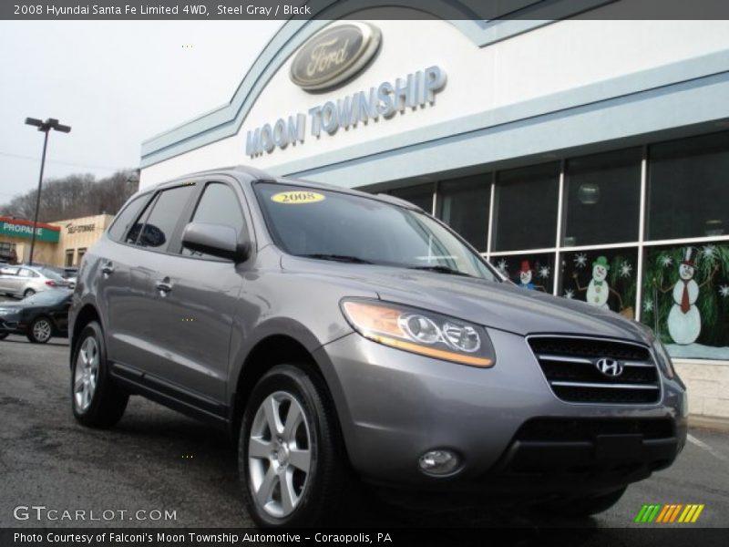Steel Gray / Black 2008 Hyundai Santa Fe Limited 4WD