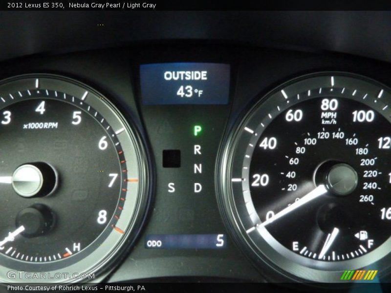 Nebula Gray Pearl / Light Gray 2012 Lexus ES 350