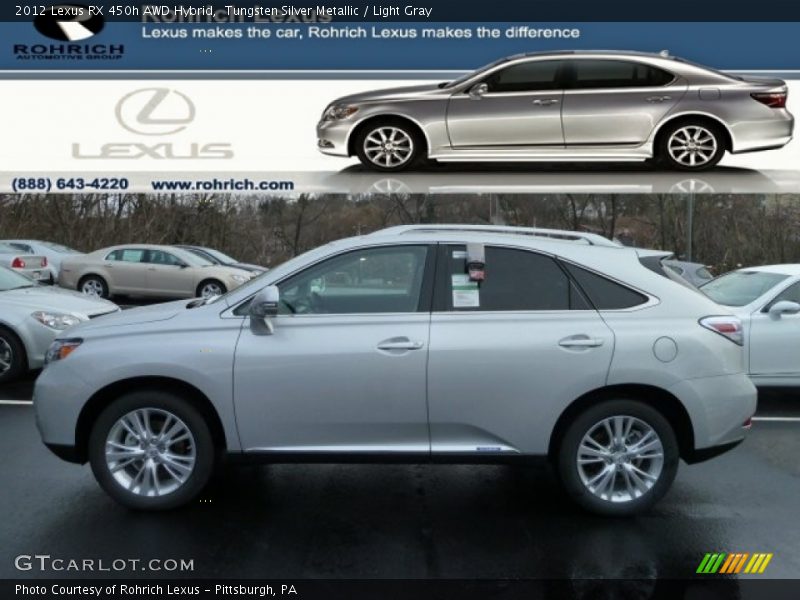 Tungsten Silver Metallic / Light Gray 2012 Lexus RX 450h AWD Hybrid