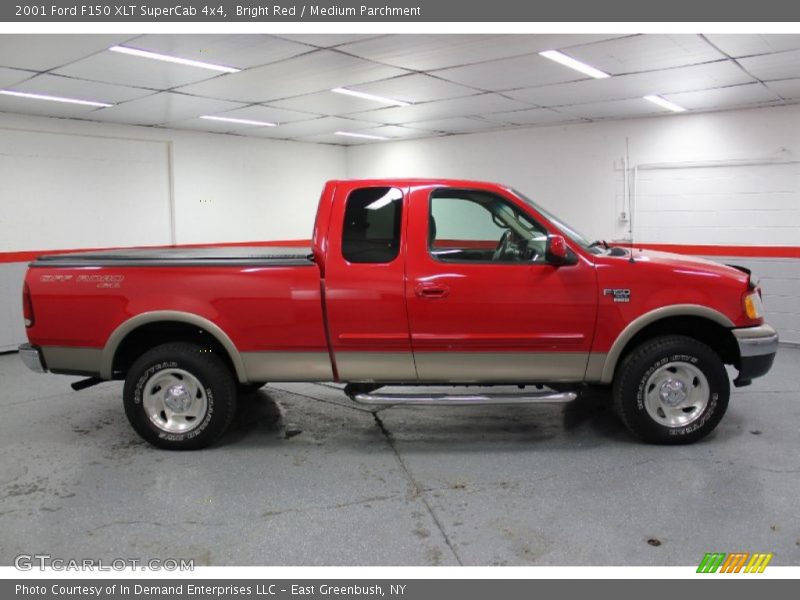 Bright Red / Medium Parchment 2001 Ford F150 XLT SuperCab 4x4