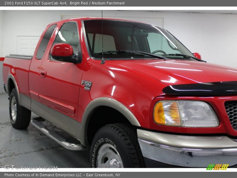 Bright Red / Medium Parchment 2001 Ford F150 XLT SuperCab 4x4