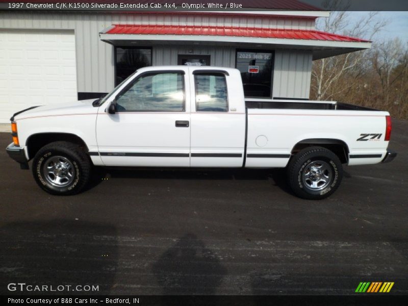 Olympic White / Blue 1997 Chevrolet C/K K1500 Silverado Extended Cab 4x4