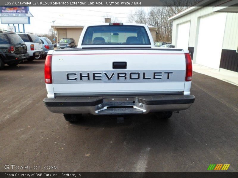 Olympic White / Blue 1997 Chevrolet C/K K1500 Silverado Extended Cab 4x4