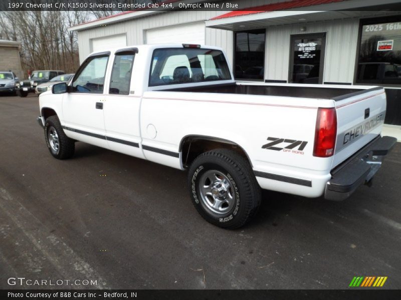 Olympic White / Blue 1997 Chevrolet C/K K1500 Silverado Extended Cab 4x4