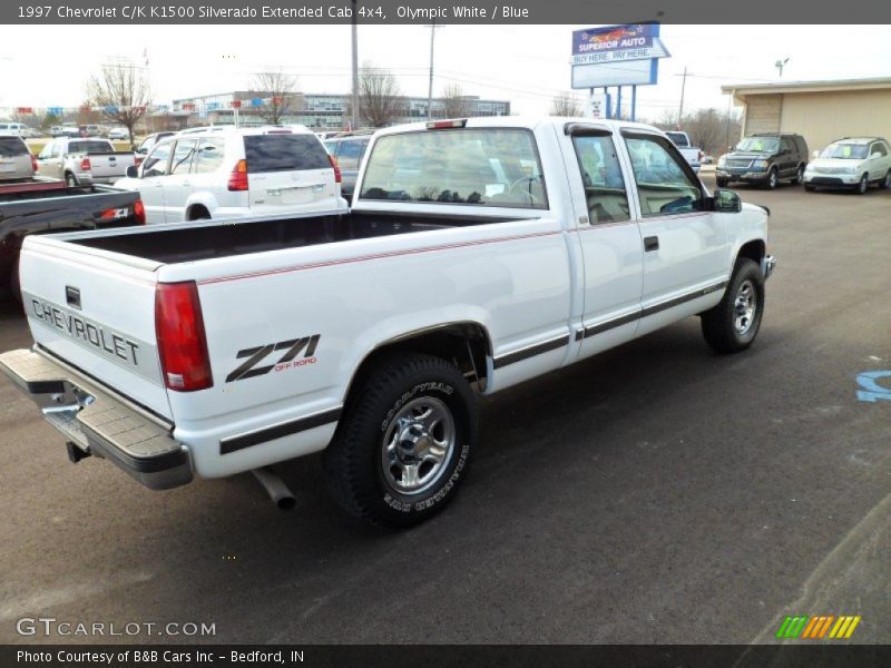 Olympic White / Blue 1997 Chevrolet C/K K1500 Silverado Extended Cab 4x4
