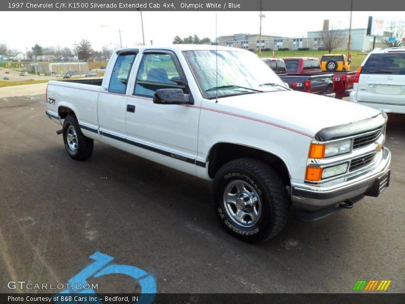 Olympic White / Blue 1997 Chevrolet C/K K1500 Silverado Extended Cab 4x4