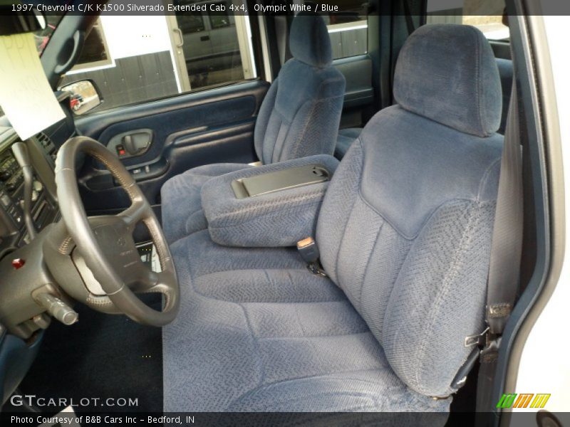 Olympic White / Blue 1997 Chevrolet C/K K1500 Silverado Extended Cab 4x4