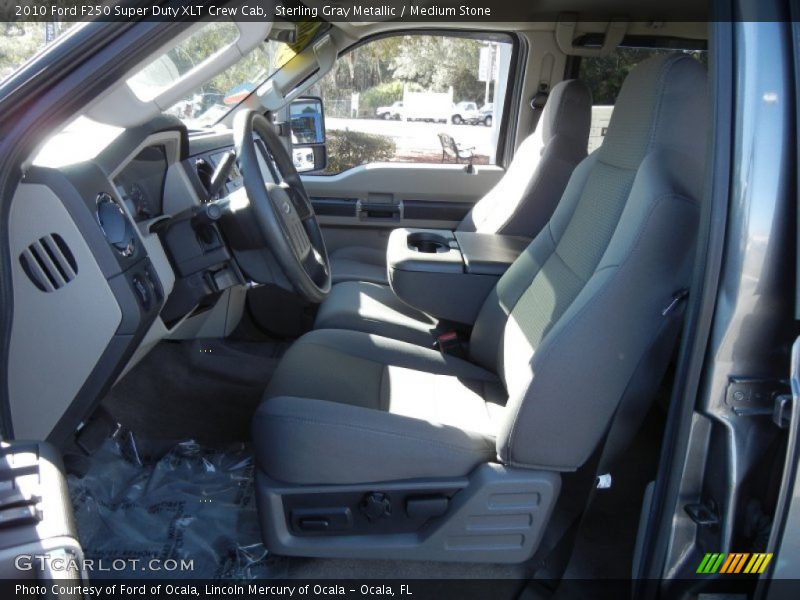 Sterling Gray Metallic / Medium Stone 2010 Ford F250 Super Duty XLT Crew Cab