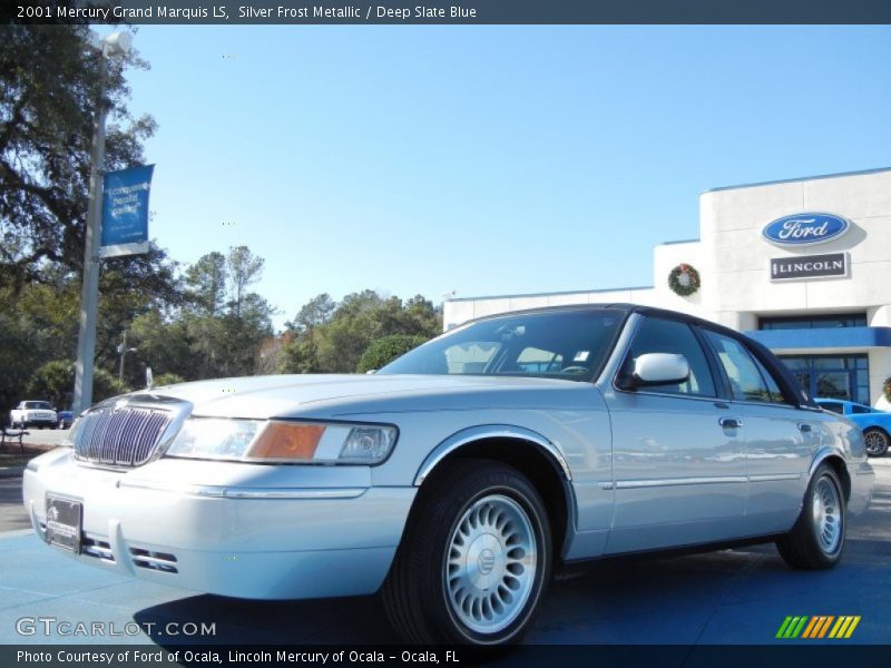 Silver Frost Metallic / Deep Slate Blue 2001 Mercury Grand Marquis LS