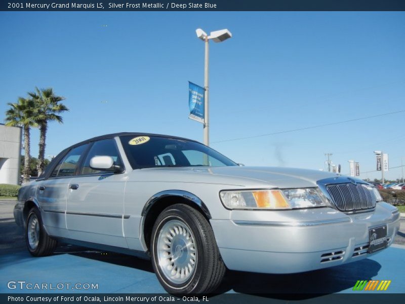Silver Frost Metallic / Deep Slate Blue 2001 Mercury Grand Marquis LS