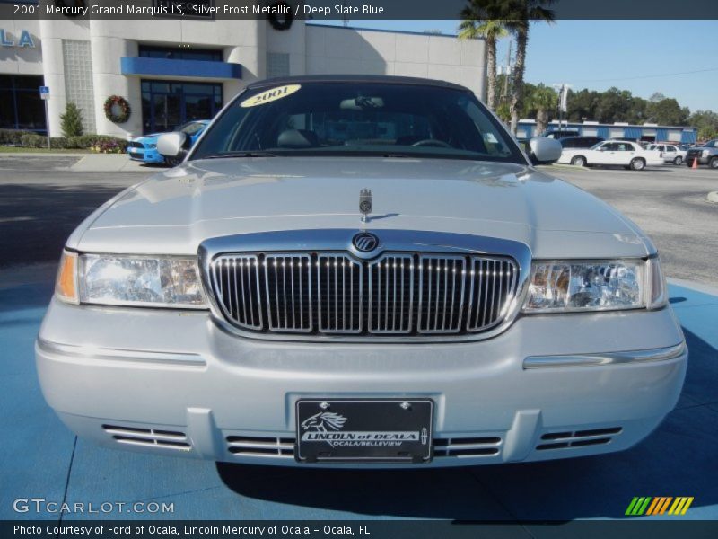 Silver Frost Metallic / Deep Slate Blue 2001 Mercury Grand Marquis LS