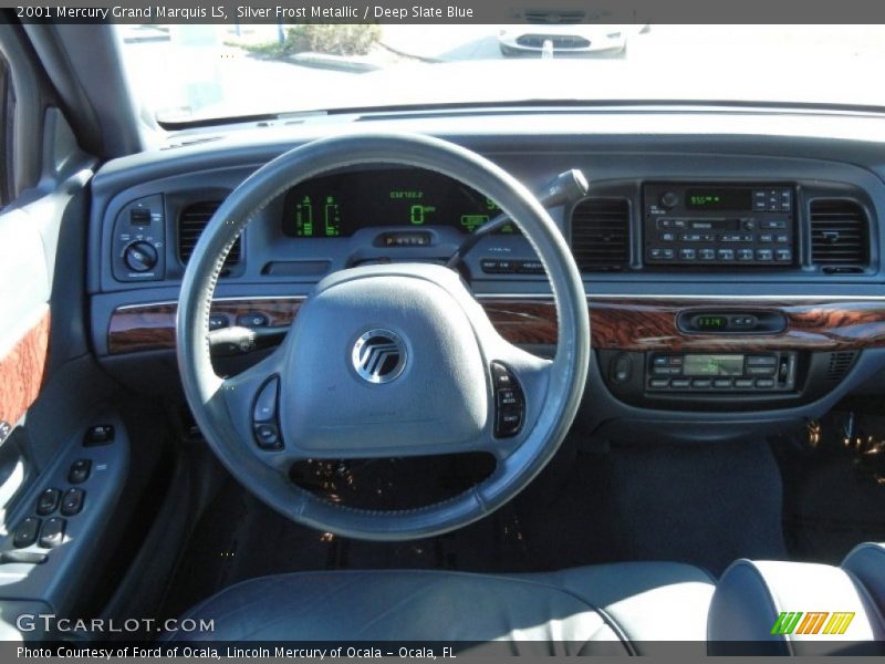 Silver Frost Metallic / Deep Slate Blue 2001 Mercury Grand Marquis LS