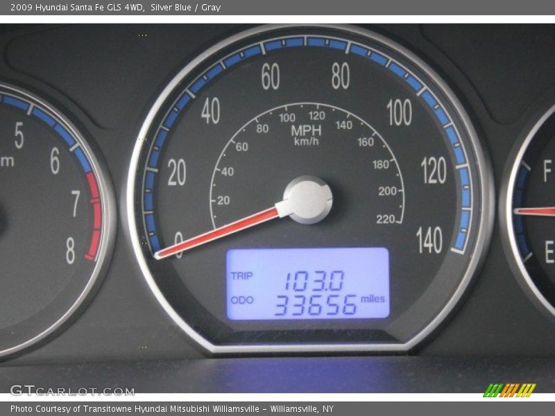 Silver Blue / Gray 2009 Hyundai Santa Fe GLS 4WD