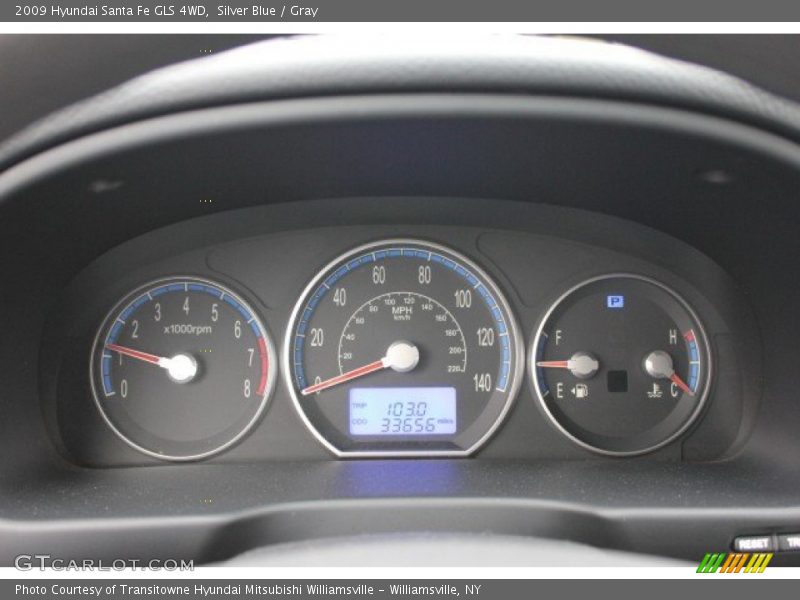 Silver Blue / Gray 2009 Hyundai Santa Fe GLS 4WD