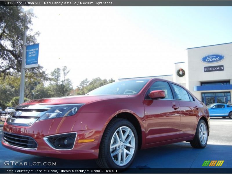 Red Candy Metallic / Medium Light Stone 2012 Ford Fusion SEL