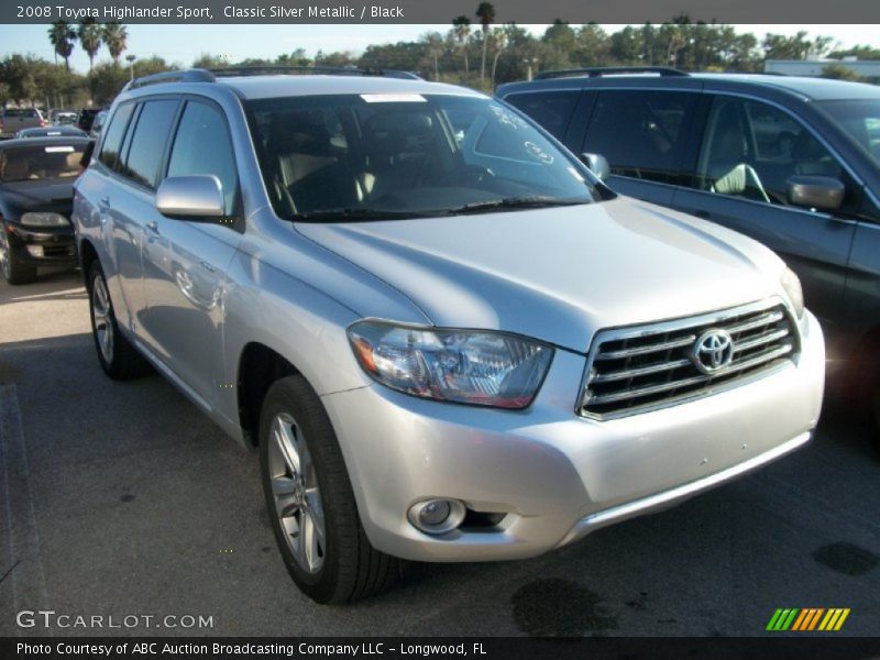 Classic Silver Metallic / Black 2008 Toyota Highlander Sport