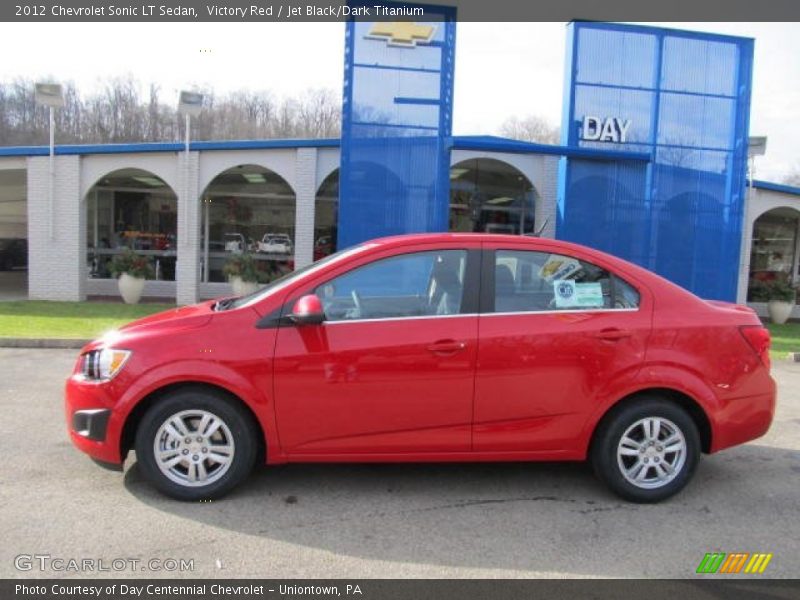Victory Red / Jet Black/Dark Titanium 2012 Chevrolet Sonic LT Sedan