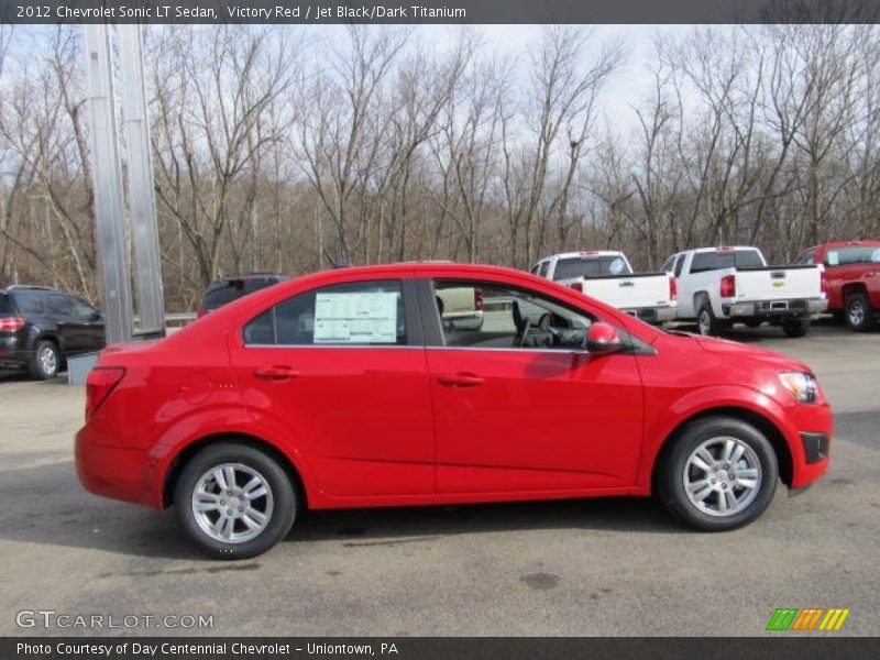 Victory Red / Jet Black/Dark Titanium 2012 Chevrolet Sonic LT Sedan