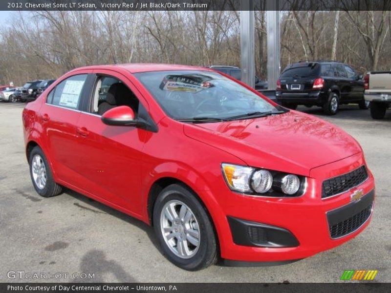 Victory Red / Jet Black/Dark Titanium 2012 Chevrolet Sonic LT Sedan
