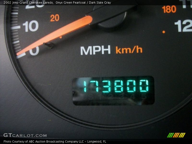 Onyx Green Pearlcoat / Dark Slate Gray 2002 Jeep Grand Cherokee Laredo