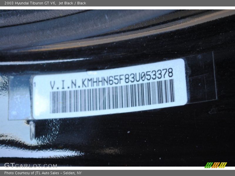 Jet Black / Black 2003 Hyundai Tiburon GT V6