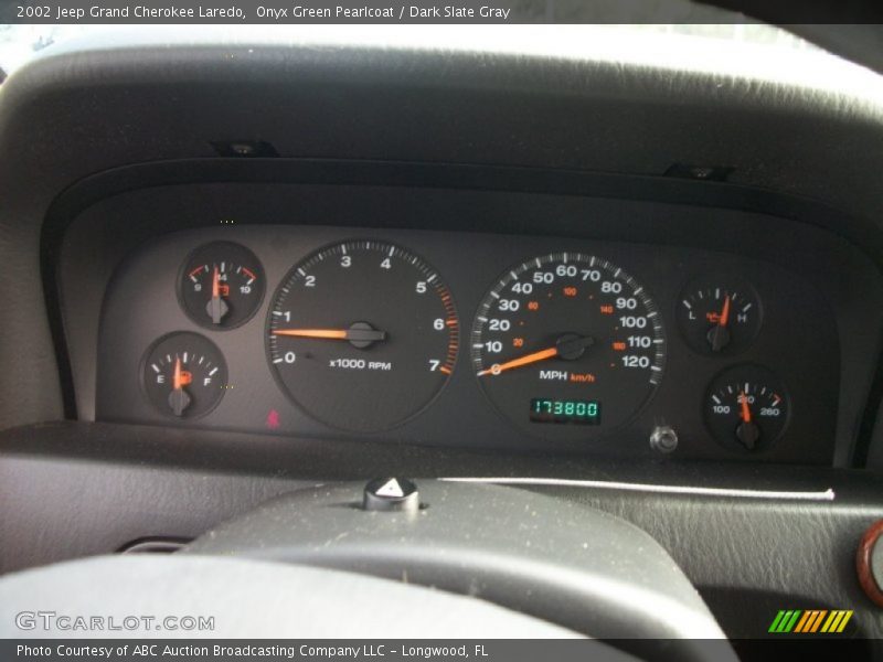 Onyx Green Pearlcoat / Dark Slate Gray 2002 Jeep Grand Cherokee Laredo