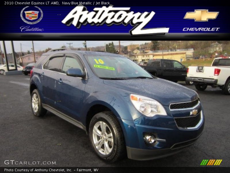 Navy Blue Metallic / Jet Black 2010 Chevrolet Equinox LT AWD