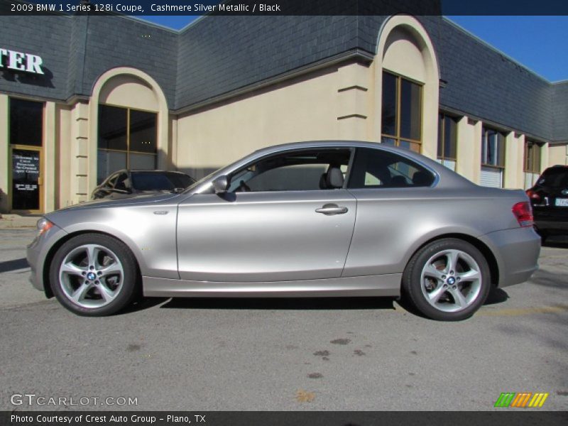 Cashmere Silver Metallic / Black 2009 BMW 1 Series 128i Coupe
