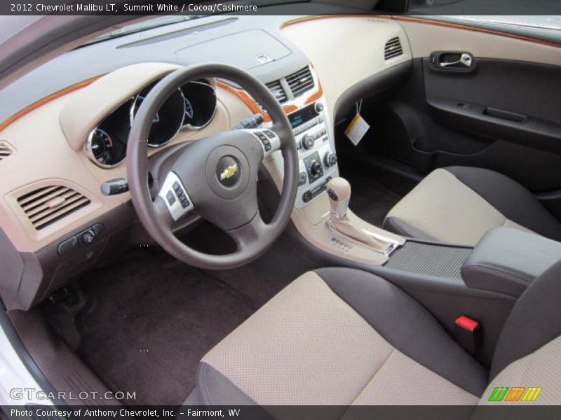 Summit White / Cocoa/Cashmere 2012 Chevrolet Malibu LT