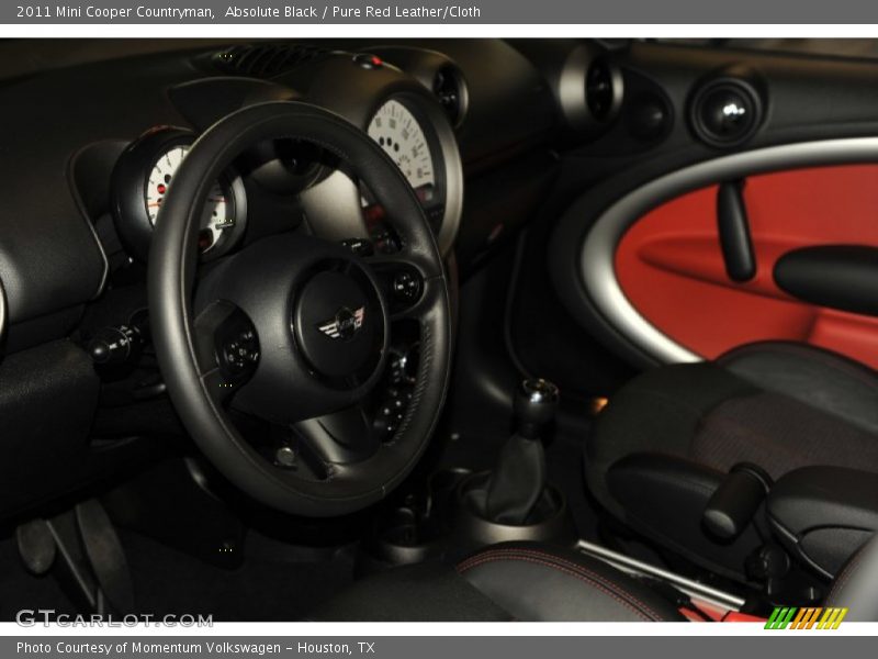 Absolute Black / Pure Red Leather/Cloth 2011 Mini Cooper Countryman