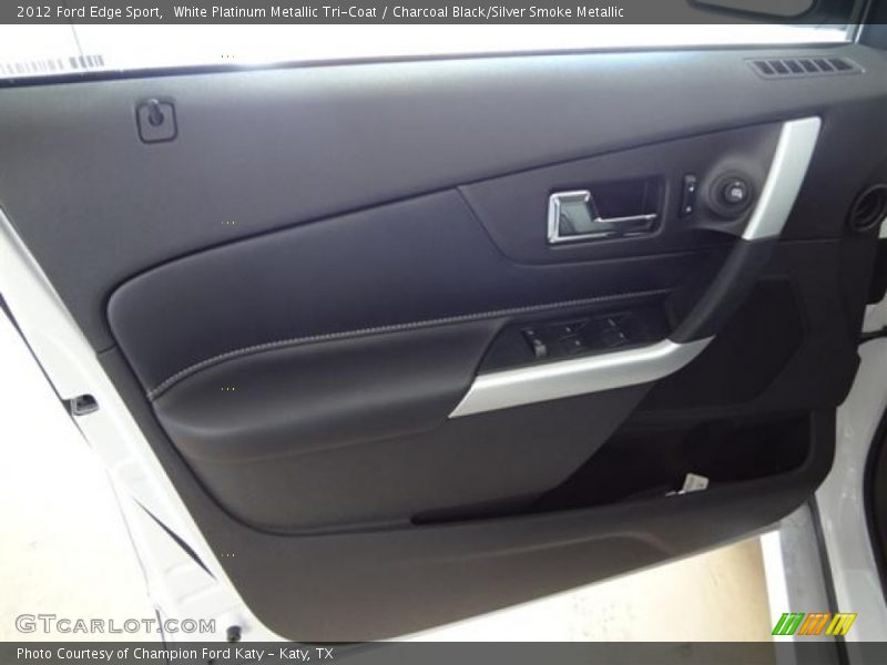 White Platinum Metallic Tri-Coat / Charcoal Black/Silver Smoke Metallic 2012 Ford Edge Sport