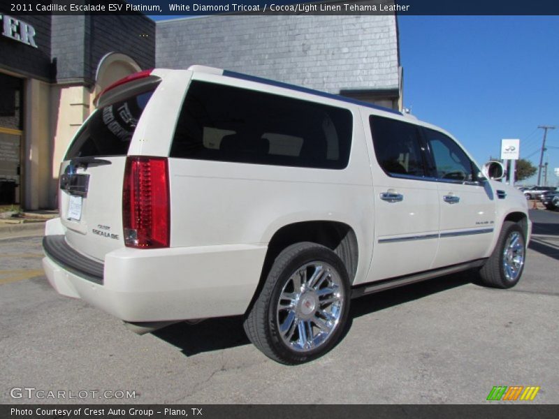 White Diamond Tricoat / Cocoa/Light Linen Tehama Leather 2011 Cadillac Escalade ESV Platinum