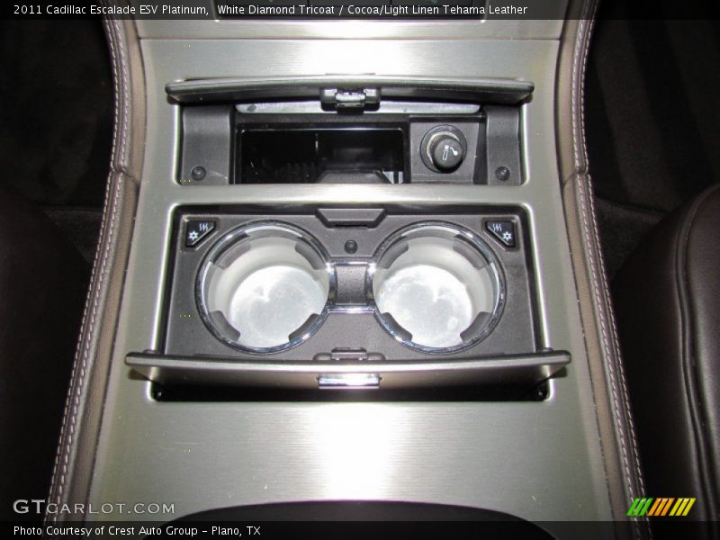 White Diamond Tricoat / Cocoa/Light Linen Tehama Leather 2011 Cadillac Escalade ESV Platinum