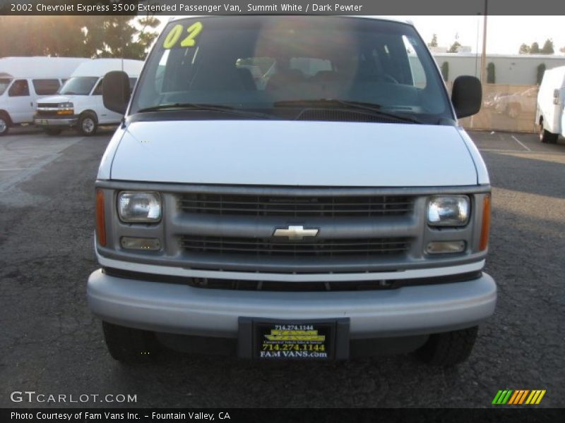 Summit White / Dark Pewter 2002 Chevrolet Express 3500 Extended Passenger Van