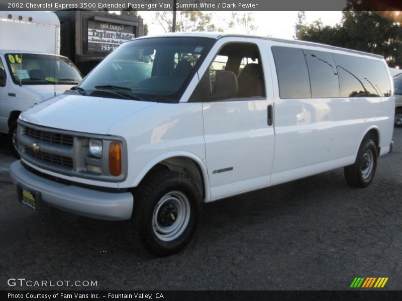 Summit White / Dark Pewter 2002 Chevrolet Express 3500 Extended Passenger Van