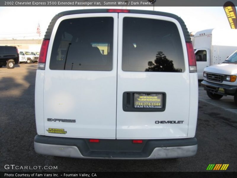 Summit White / Dark Pewter 2002 Chevrolet Express 3500 Extended Passenger Van