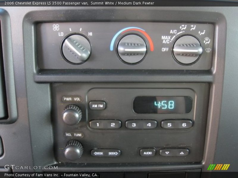Controls of 2006 Express LS 3500 Passenger van
