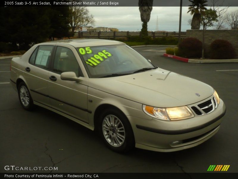 Parchment Silver Metallic / Sand Beige 2005 Saab 9-5 Arc Sedan
