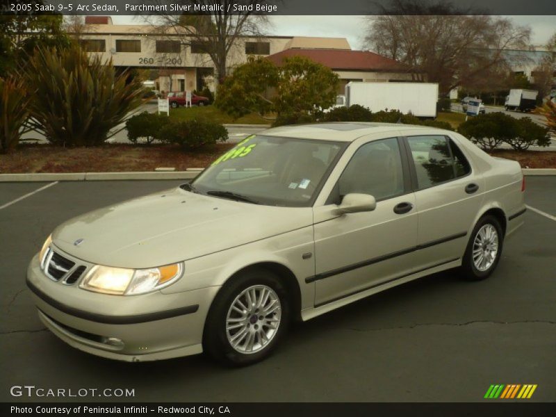 Parchment Silver Metallic / Sand Beige 2005 Saab 9-5 Arc Sedan