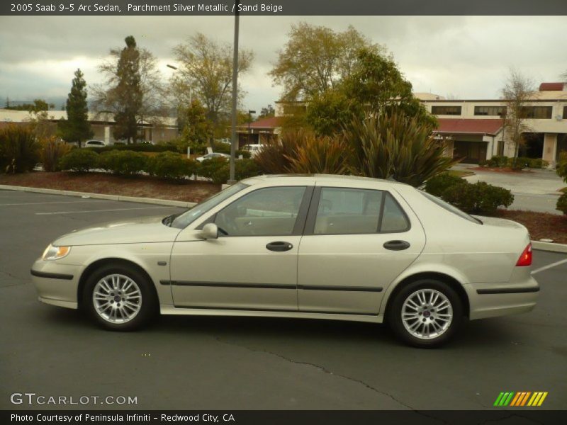 Parchment Silver Metallic / Sand Beige 2005 Saab 9-5 Arc Sedan