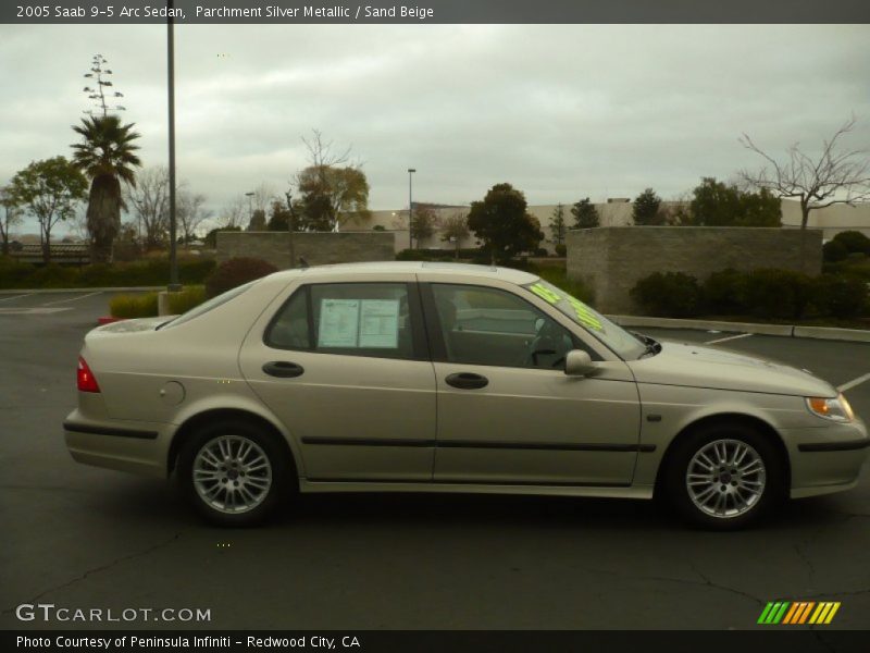 Parchment Silver Metallic / Sand Beige 2005 Saab 9-5 Arc Sedan