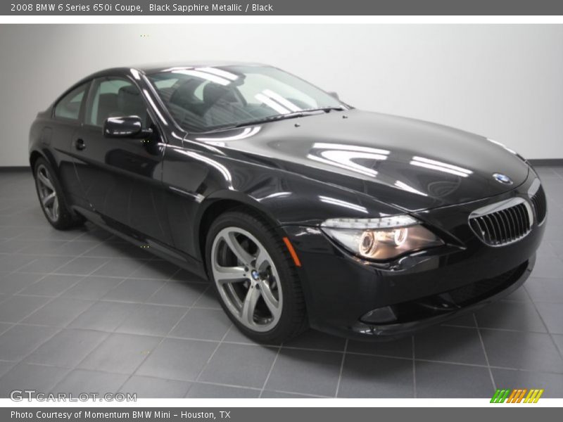 Black Sapphire Metallic / Black 2008 BMW 6 Series 650i Coupe