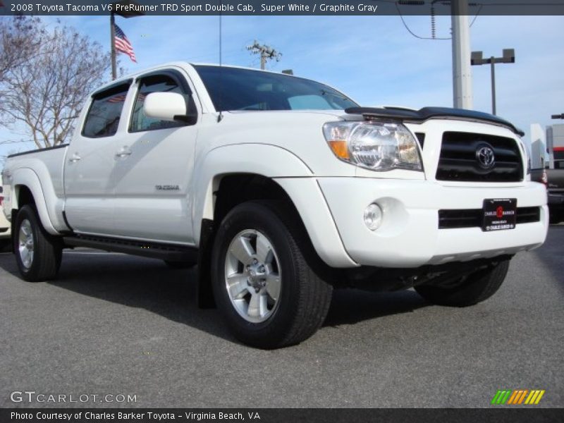 Super White / Graphite Gray 2008 Toyota Tacoma V6 PreRunner TRD Sport Double Cab