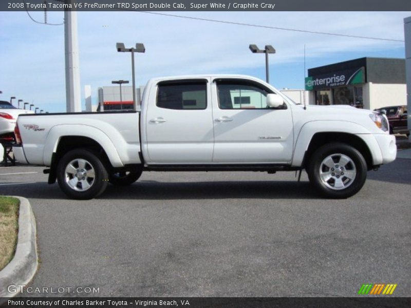 Super White / Graphite Gray 2008 Toyota Tacoma V6 PreRunner TRD Sport Double Cab