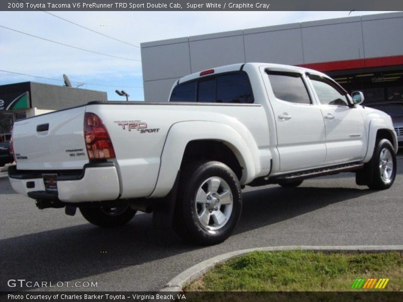 Super White / Graphite Gray 2008 Toyota Tacoma V6 PreRunner TRD Sport Double Cab