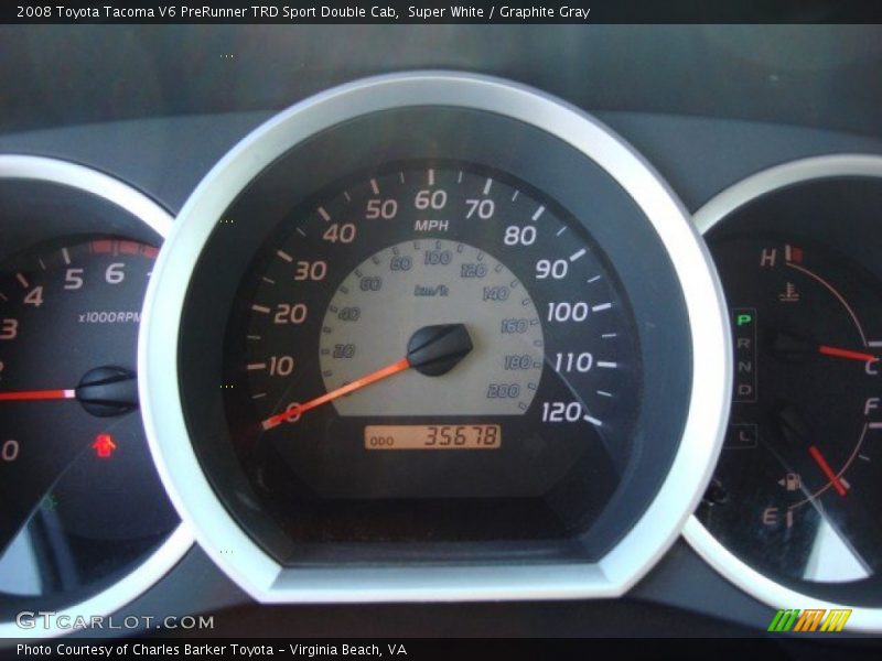 Super White / Graphite Gray 2008 Toyota Tacoma V6 PreRunner TRD Sport Double Cab