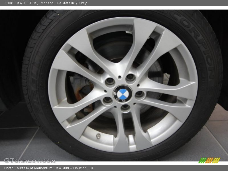 Monaco Blue Metallic / Grey 2008 BMW X3 3.0si