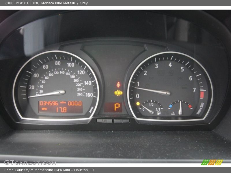 Monaco Blue Metallic / Grey 2008 BMW X3 3.0si