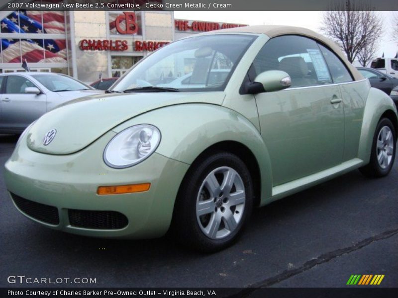 Gecko Green Metallic / Cream 2007 Volkswagen New Beetle 2.5 Convertible
