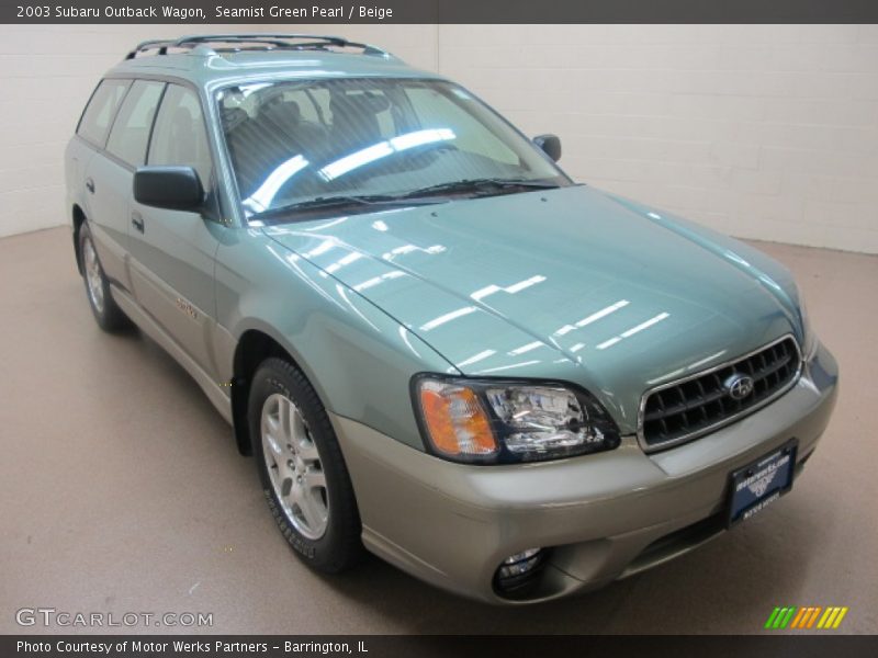 Seamist Green Pearl / Beige 2003 Subaru Outback Wagon